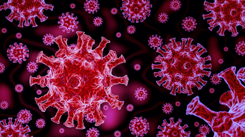 Coronavirus - 2019-nCoV, WUHAN virus concept. 3D Rendering of coronavirus. 3D Illustration